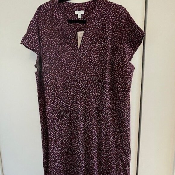 J Jill Short Sleeve V-Neck Printed Dress - Picture 1 of 6